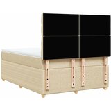  Krevet s oprugama i madracem krem 160x200 cm od tkanine | shoptok.hr