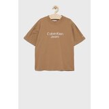 Calvin Klein Jeans Otroška kratka majica bež barva | Shoptok.si