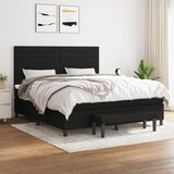 vidaXL Box spring postelja z vzmetnico črna 160x200 cm blago Cene