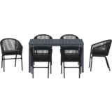  Set za obedovanje u vrtu 7 pcs Crna Veliki Metal | shoptok.hr