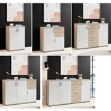 Boxxx komoda, bela, hrast sonoma | Shoptok.si