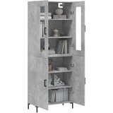 vidaXL Visoka komoda betonsko siva 69,5x34x180 cm inženirski les | Shoptok.si