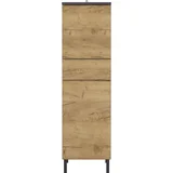 temno siva visoka kopalniška omarica v hrastovem dekorju 34x120 cm salinas - germania