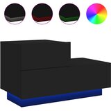  Noćni ormarić s LED svjetlima crni 70 x 36 x 40,5 cm | shoptok.hr