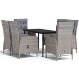  7-dijelni vrtni blagovaonski set s jastucima sivo-crni | shoptok.hr