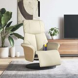  Masažni naslonjač od umjetne kože s osloncem za noge krem | shoptok.hr