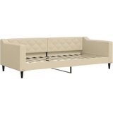  Dnevni krevet na razvlačenje krem 90 x 200 cm od tkanine | shoptok.hr