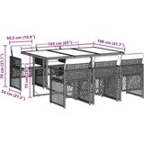  7-dijelni vrtni blagovaonski set s jastucima crni od poliratana | shoptok.hr