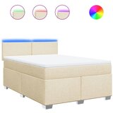 Krevet s oprugama i madracem krem 140x200 cm od tkanine | shoptok.hr