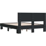 vidaXL Okvir kreveta crni 120 x 200 cm od konstruiranog drvo i metal | shoptok.hr