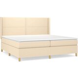  Box spring postelja z vzmetnico krem 200x200 cm blago, (21118416) | Shoptok.si