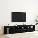 vidaXL TV kabinetski set 2 kom s LED rasvjetom od crnog hrasta, TV stalak od crnog hrasta s LED rasvjetom, 60x35x40 cm, izrađen od konstruiranog drveta | shoptok.hr
