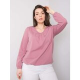 Fashion Hunters Dusty pink plus size cotton blouse Cene