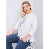 Fashion Hunters Plus size white blouse with rhinestones Cene