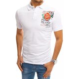 DStreet White polo shirt with print PX0370 Cene