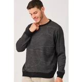 dewberry V0348 MALE BATTAL OVERSIZE SWEATER-ANTHRACITIS