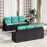  Set sofe s jastukom s jastukom 7 pcs Crna i turkizna poliratan | shoptok.hr