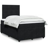 vidaXL Box spring postelja z vzmetnico črna 120x200 cm žamet | Shoptok.si
