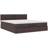 vidaXL Otomanski posteljni okvir z vzmetnico temno rjava 180x200 cm | Shoptok.si