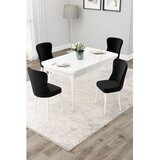 Hanah home trpezarijski set Due, sto na razvlačenje i 4 stolice, bela ploča, crna tkanina Babyface | Eponuda.com