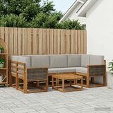  Set vanjskih sofa 5 kom. Prirodna i svjetlosiva | shoptok.hr