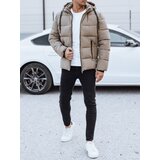 DStreet Kurtka męska zimowa pikowana z kapturem beżowa | Shoptok.si