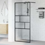  Zid za walk-in tuš Crna 80 x 195 x 0.5 cm Staklo i aluminij | shoptok.hr