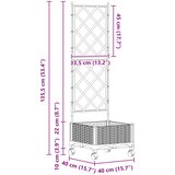  Vrtni saksija s rešetkom i kotačima Smeđa 40 x 40 x 131,5 cm PP | shoptok.hr