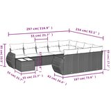  11-dijelni set vrtnih sofa od poliratana s jastucima smeđi | shoptok.hr