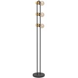 Eglo podna lampa Chieveley 43544, 3x E27, visina 140,5 cm, crna i prirodno drvo | shoptok.hr