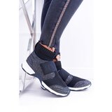 Kesi Ženske sportske cipele Lu Boo s čarapom Brokat crna Phantom plava | bela cene