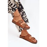 EVENTO Women's sandals on cork platform with buckles Camel Vesina | shoptok.hr