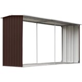  Vrtna ostava za drva od pocinčanog čelika 330x92x153 cm smeđa | shoptok.hr