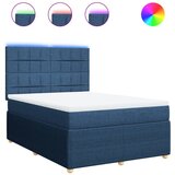 vidaXL Box spring postelja z vzmetnico modra 160x200 cm blago, (21308188) | Shoptok.si