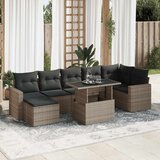 vidaXL 8-dijelni set vrtnih sofa od poliratana s jastucima sivi | shoptok.hr