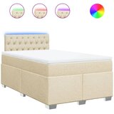  Krevet s oprugama i madracem krem 120 x 200 cm od tkanine | shoptok.hr