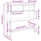  Konzolni stol boja hrasta 72,5 x 25 x 75 cm konstruirano drvo | shoptok.hr