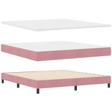  LED Box Spring Krevet Ružičasta 180 x 200 cm Baršun | shoptok.hr