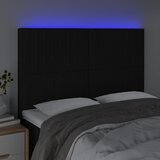  LED uzglavlje crno 144x5x118/128 cm od tkanine | Eponuda.com