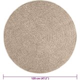  Rug "ZIZUR" Beige Ø 120 cm Juta videz Notranji in zunanji | Shoptok.si
