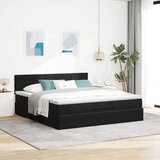  Otomanska postelja z ležiščem črna 160x200 cm Velvet, (22053498) | Shoptok.si