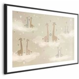  Plakat - Loving Giraffes 90x60 Crni okvir s margom | shoptok.hr