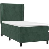 Box spring krevet s madracem tamnozeleni 90x200 cm baršunasti | shoptok.hr