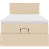 vidaXL Otomanski posteljni okvir z vzmetnico krem 80x200 cm blago, (21611413) | Shoptok.si