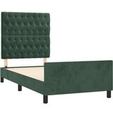  Posteljni okvir z vzglavjem temno zelen 90x190 cm žamet, (20902740) | Shoptok.si