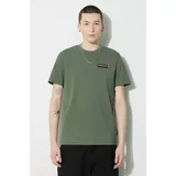 Napapijri Pamučna majica S-Iaato za muškarce, boja: zelena, bez uzorka, NP0A4HFZGAE1