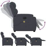  Električni masažni naslonjač na podizanje tamnosivi baršun | shoptok.hr