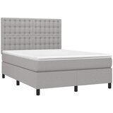  box spring s madracem LED svjetlosivi 140x190 cm tkanina | shoptok.hr