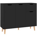  Komoda crna 90 x 30 x 72 cm od konstruiranog drva | shoptok.hr