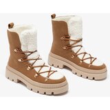 Resti Women's insulated trapper boots with sheepskin in camel Lery Walk | Shoptok.si